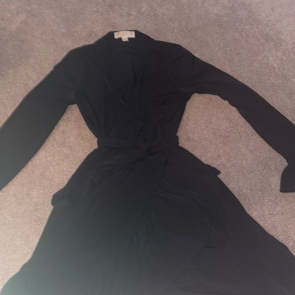 michael kors wrap dress black xs